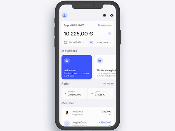 la app HYPE per smartphone android e ios