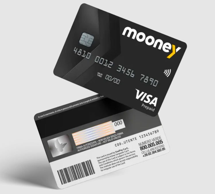 Fronte e retro della carta Mooney