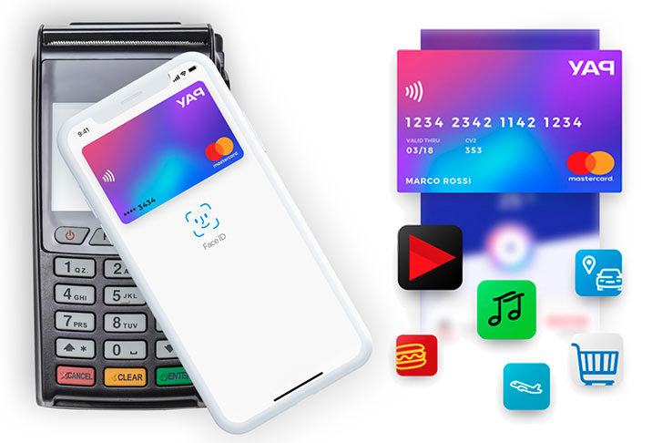 la carta prepagata yap paga contactless su un POS