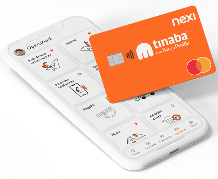 la carta del conto Tinaba 2022 e app Android/iOS