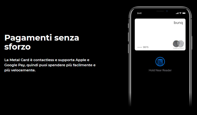 app google pay e apple pay compatibili bunq travel metal card