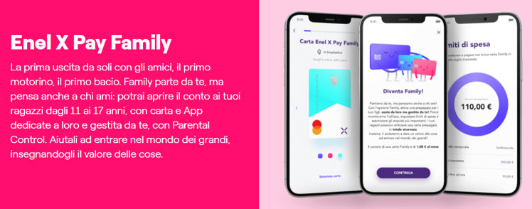 carta enel x pay per minorenni