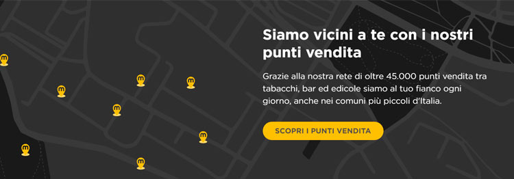 I punti vendita della rete Mooney
